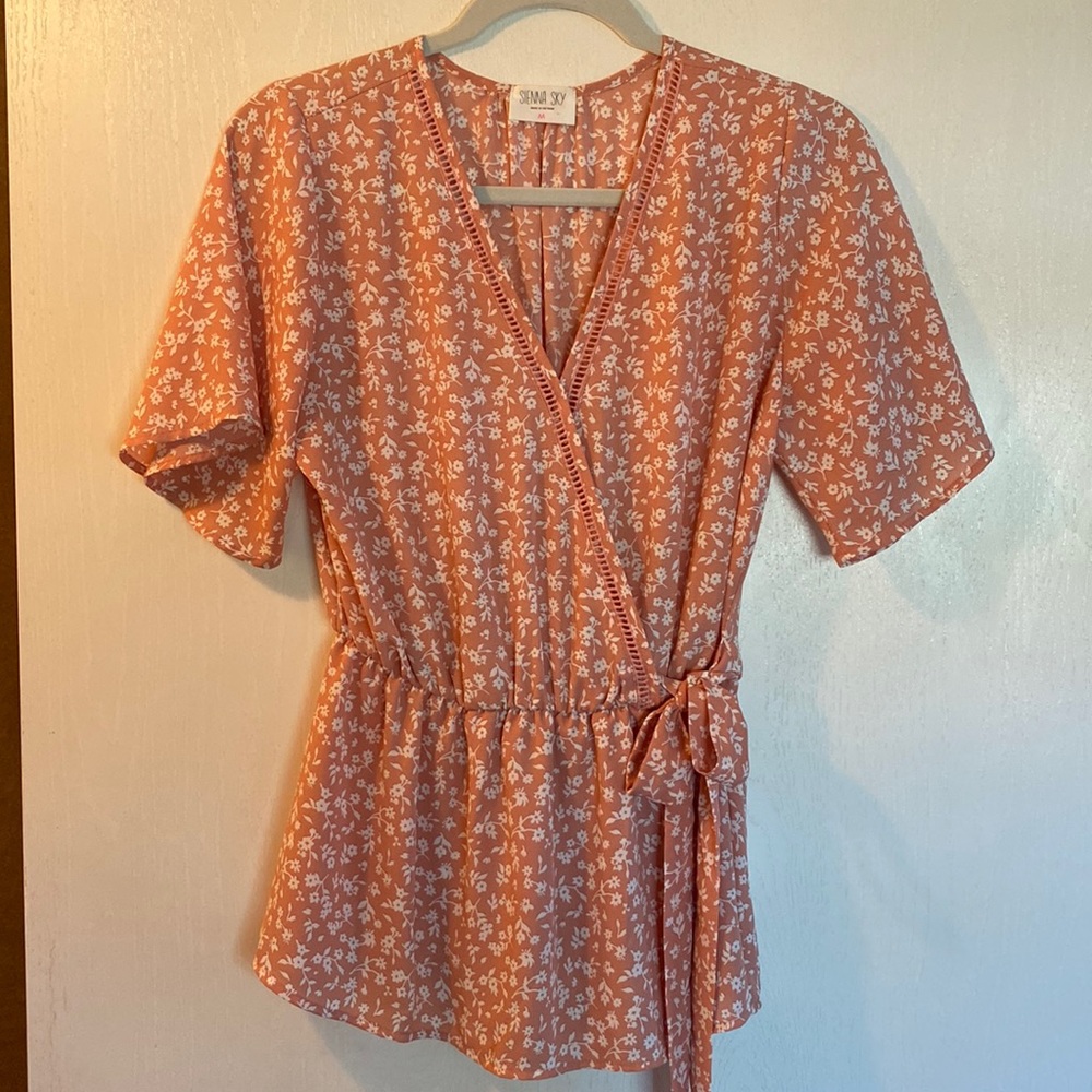 Floral Wrap Top